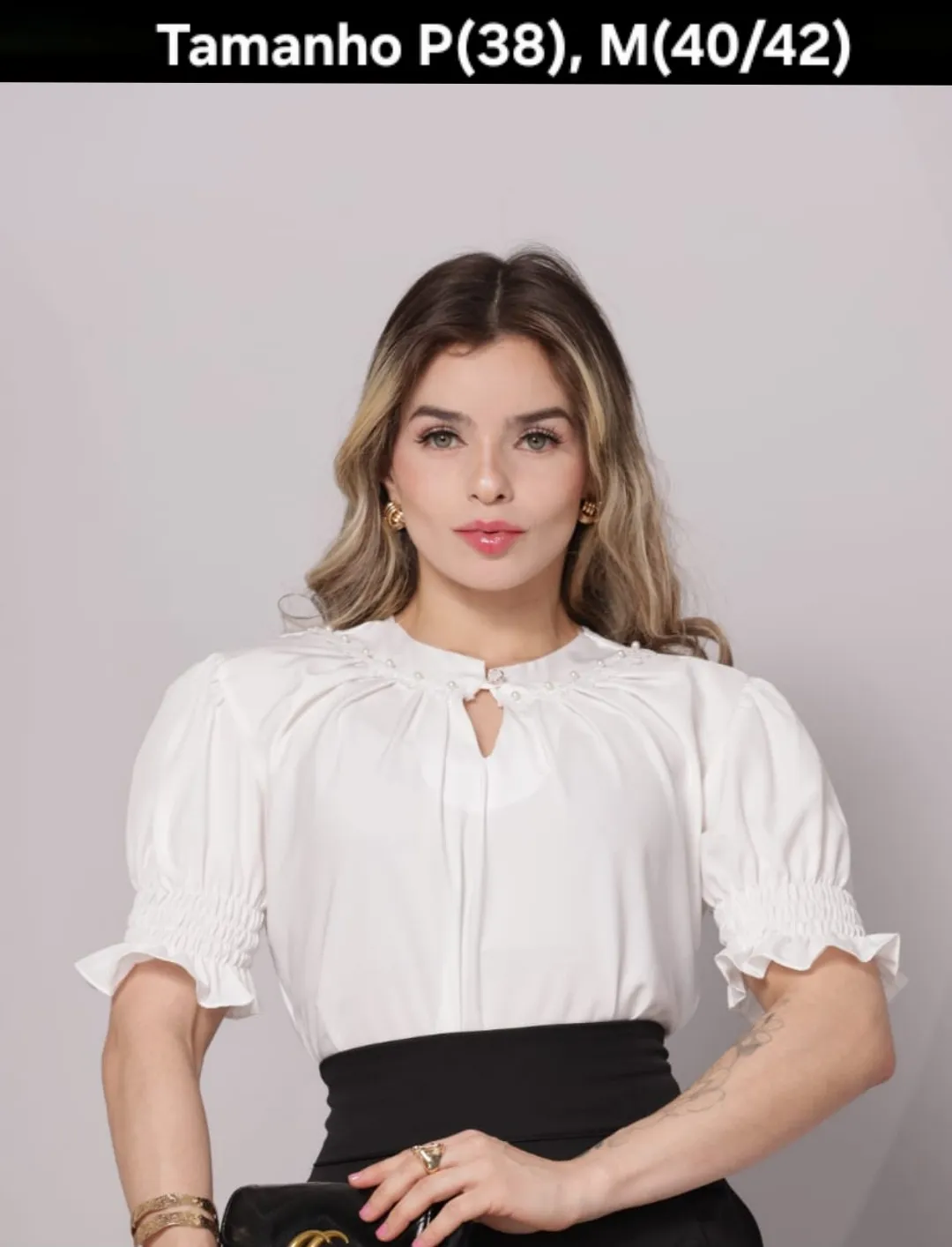 Blusa Manga curta bufantes