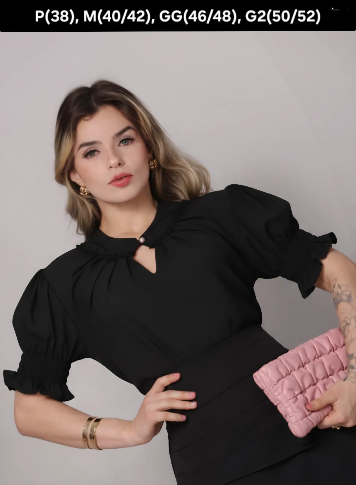 Blusa Manga curta bufantes