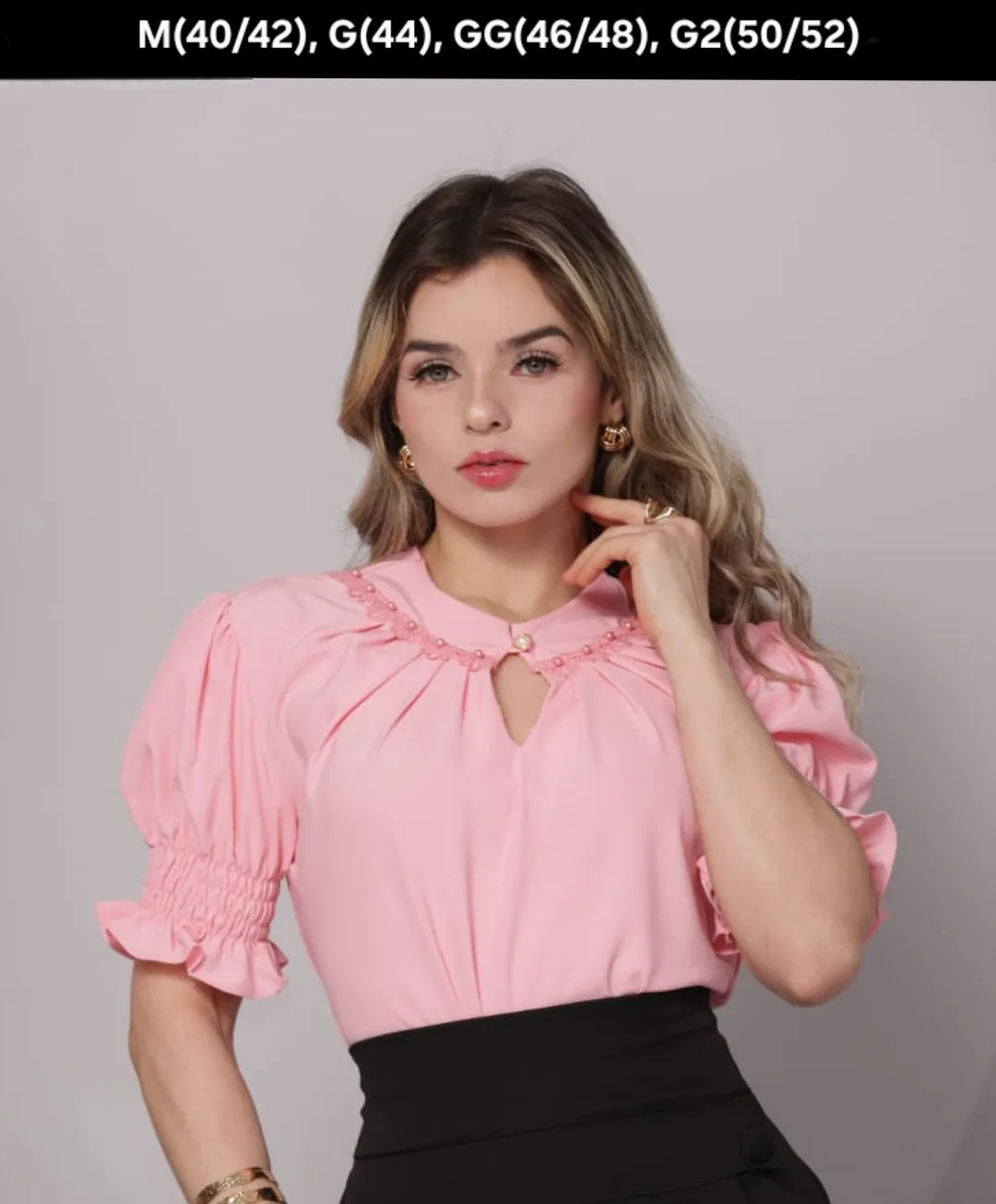 Blusa Manga Curta Bufantes