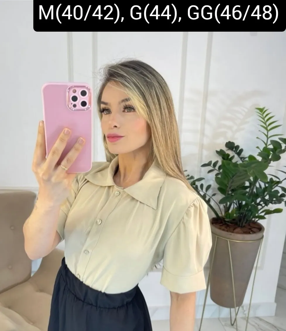 Blusa manga curta com botões
