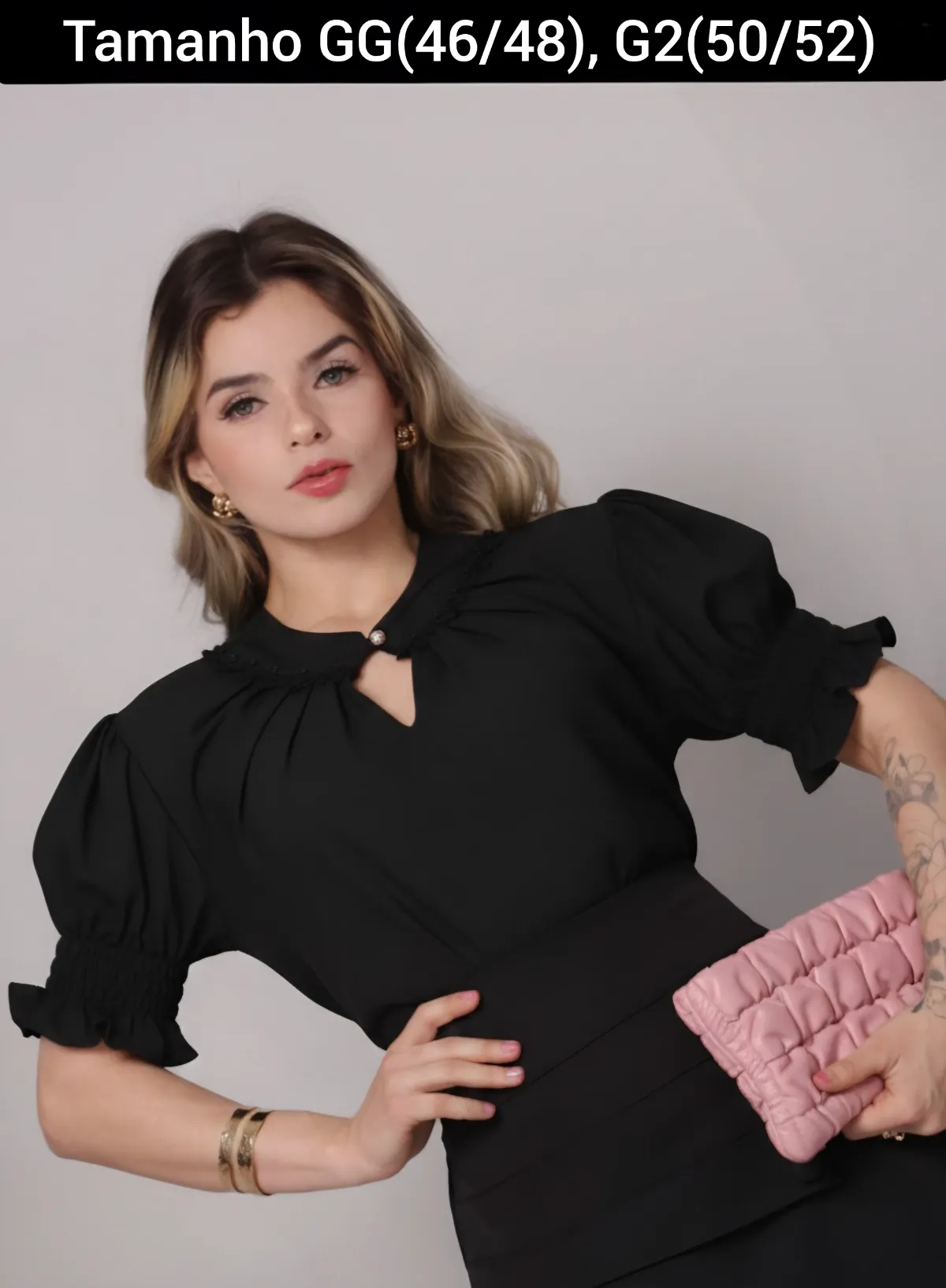 Blusa Manga curta bufantes